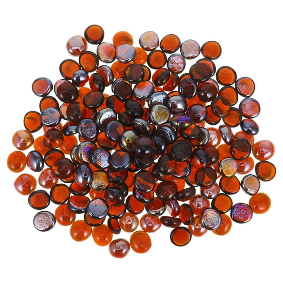 Moluckfu Indoor Fire Pit Stones 1 Bag Brown Glass Beads for Fireplace Use