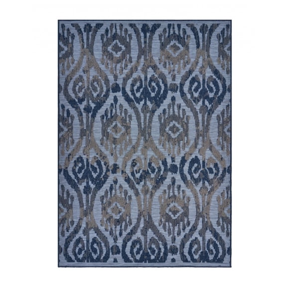8â€™ x 10â€™ Blue Ogee Pattern Indoor Outdoor Area Rug