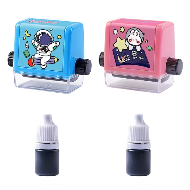 Pompotops Math Roller Stamps Add, Subtract, Multiply And Divide Teaching Seal Students' Exercise Questions Within 100 Rolling Seal (2x5ml) 2pc Clearance