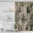 thumbnail image 4 of Medieval Octopus Waterproof Fabric Shower Curtain,Vintage Nautical Boat Retro Map Waterproof Fabric Shower Curtain for Bathroom Curtains Bathtubs Hotel Shower Curtains with 12 Hooks Long 72x78in, 4 of 8