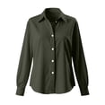 thumbnail image 3 of ClodeEU Women Lapel Long Sleeve Button Down Shirts,Casual Loose Blouse Army Green,Women's Plus L, 3 of 9