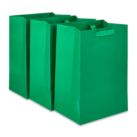 Large Green Gift Bags, 7" x 10", 3 Count, by Way To Celebrate