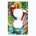 thumbnail image 2 of Metal Light Switch Wall Plate Outlet Cover (Coffee Beans Mocha Tea Marshmallow Treat Green Letter - Single Duplex), 2 of 2