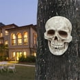 thumbnail image 3 of Pebbuoy Realistic Life Size Skull Figure Human Skull Ornament Halloween Decor Resin Horror Statue Waterproof Home Office Yard Decoration, 3 of 6