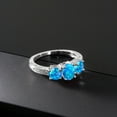 thumbnail image 5 of Gem Stone King 10K White Gold Blue Opal and White Lab Grown Diamond 3 Stone Engagement Ring for Women (1.67 Cttw, Oval Cabochon Gemstone October Birthstone, Available in Size 5, 6, 7, 8, 9), 5 of 5