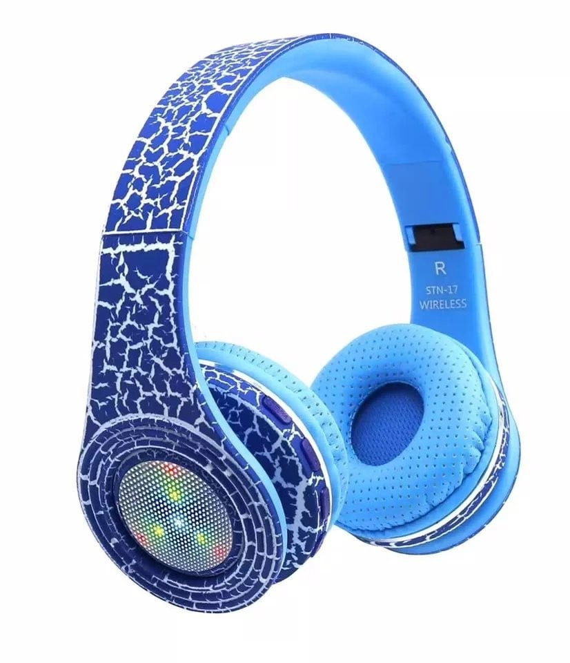 Bluetooth Wireless Headphones LED Flash Light Lightweight Foldable