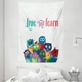 thumbnail image 1 of Cartoon Tapestry, Kids Nursery Room Design with Toy Like Animals Owls Birds Reading Books Artwork, Wall Hanging for Bedroom Living Room Dorm Decor, 60W X 80L Inches, Multicolor, by Ambesonne, 1 of 2