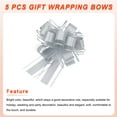 thumbnail image 4 of 5pcs 6 Inch Large Big Pull Bow Organza Gift Wrapping Bows Ribbon for Wedding Car Christmas Bow, Gray, 4 of 6