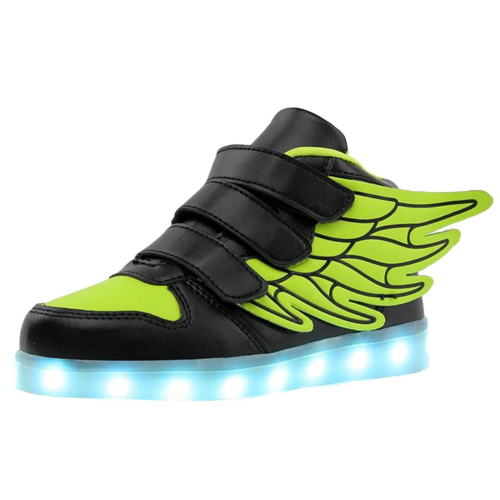 STARTIST LED Shoes 11 Colors Flashing Rechargeable Sneakers For Kids Green 36 Walmart