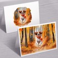thumbnail image 3 of Welcome Fall English Setter Strolling Through the Autumn Maple Forest 7x5in Folded Greeting Card Dog Lover Single Note Card with Envelope - 12012, 3 of 5