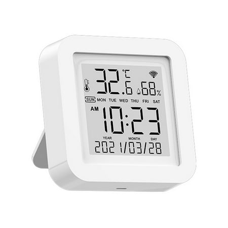 

Wifi Temperature & Humidity Sensor With Lcd Screen Lcd Digital Indoor Thermometer Hygrometer Room Hygrothermograph Thermo-Hygrometer With Calendar
