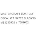 thumbnail image 3 of MasterCraft Boat Decal Sticker Kit 7501602 | NXT22 Black (8 Piece), 3 of 3