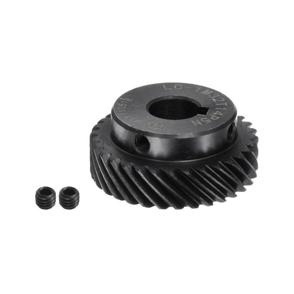 Unique Bargains Helical Gear 14mm Inner Dia 32T 1 Mod Hardened Steel Motor Gear, Left Direction
