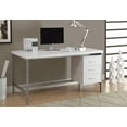 thumbnail image 1 of Monarch Specialties Computer Desk, Home Office, Laptop, Left, Right Set-up, Storage Drawers, 60"l, Work, Metal, Laminate, White, Grey, Contemporary, Modern, 1 of 3