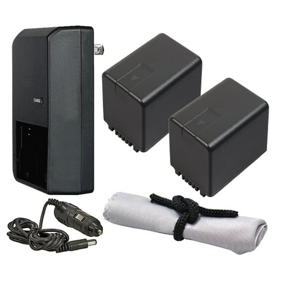 Panasonic HC-VX981K High Capacity Intelligent Batteries (2 Units)   AC/DC Travel Charger   Nw Direct Microfiber Cleaning Cloth.