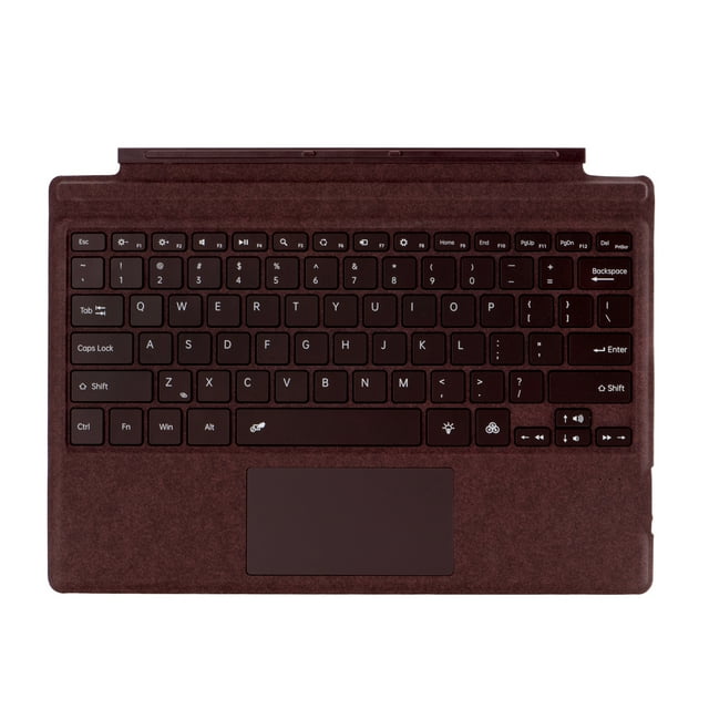 Graflsoa Clavier Microsoft Surface Pro Bluetooth 5.1 avec Rétroéclairage RVB, Fixation Magnétique et Recharge USB‐C - Conception en Plastique ABS Brun