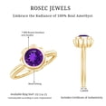 thumbnail image 5 of Rosec Jewels Natural Amethyst Solitaire Engagement Ring (1 Ct, AAA Quality) - Flower Ring for Women - with Jewelry Box, 18K Yellow Gold, US 10.00, 5 of 8