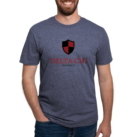 CafePress - Delta Chi Vertical Black And Red Logo T Shirt - Mens Tri-blend T-Shirt