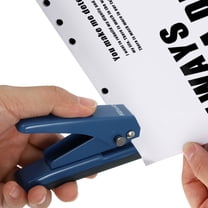Worgeous Blue Iron Single Hole Puncher for Home Use Ergonomic Handle with Non Slip Pad 1 hole punch