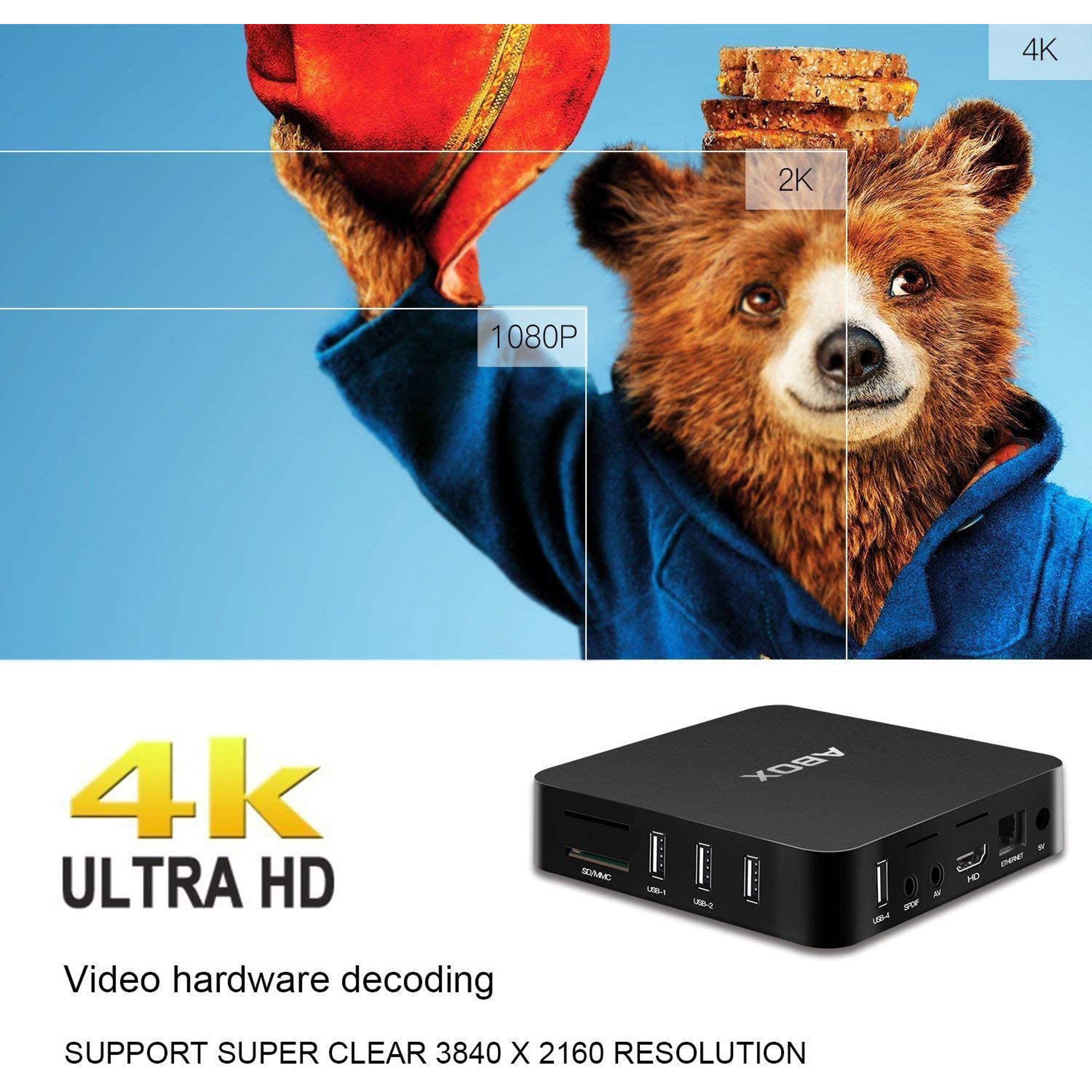android tv box abox pro android 7 1 2 tv box amlogic s905w 64 bits quad core and supporting 4k 60hz full