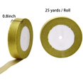 thumbnail image 3 of 4 Rolls 4/5 Inch Width Metallic Glitter Ribbons for Holiday Wedding Birthday Party Decoration Gift Wrapping (Golden, Silvery), 3 of 7