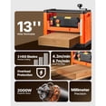 thumbnail image 2 of KFFKFF Thickness Planer, Two Speed, 13-Inch Width Worktable Power Benchtop Planer, Three-Blade, 2000W 23500 RPM Powerful Motor, Dual Rollers, 2 of 9