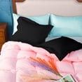 thumbnail image 4 of Ntbay 2 Pack Double Brushed Microfiber Euro Pillow Shams, Super Soft and Cozy European Throw Pillow Covers, Wrinkle, Fade, Stain Resistant Square Pillow Cases, 26" x 26", Black, 4 of 5