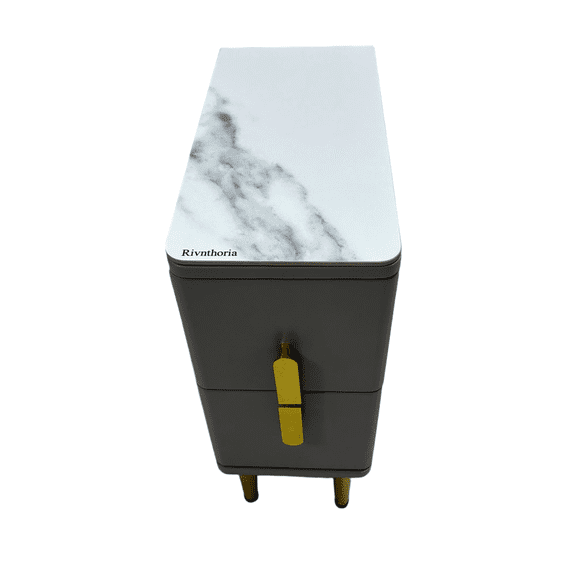 Rivnthoria Bedroom furniture Modern minimalist bedside table, double drawer storage cabinet