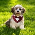 thumbnail image 5 of Bandana de boda para perro, collar para perro con pajarita, disfraz de cumpleaños, esmoquin ajustable para fiesta de mascotas, rayas rojas, 5 of 5
