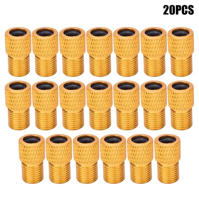 Paquete de 20 adaptadores de silicona para protección contra el polvo, adecuados para bicicletas de carretera Tapas de válvulas de neumáticos de bicicleta doradas