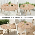 thumbnail image 7 of Light Brown Footballs and Cups Pattern Round Fitted Tablecloth with Elastic Edge,Dining Table Cover Waterproof,Outdoor Round Tablecloth for Camping,Dining,Indoor and Outdoor, 7 of 7