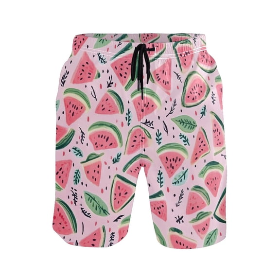 Watermelon Doodles Mens Swim Trunks Quick Dry Board Shorts Breathable Fit Beach Shorts Swimwear
