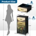 thumbnail image 3 of Boho Dresser for Bedroom with 4 Storage Drawers Serene Butterfly Scene Vibrant Wildflowers Golden Hour Glow Dressers Chest of Drawers Steel Framed Fabric Closet Organizers for Entryway, 3 of 7