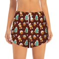 thumbnail image 2 of Balery Christmas Gingerbread Pantalones cortos deportivos para mujer con forro y dos bolsillos, elásticos, para entrenamiento, gimnasio, yoga-Medium, 2 of 7