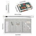 thumbnail image 3 of JIALIOU Nylon Trifold Card Wallet with ID Window Zipper Pocket for Men Women Teen Dog and Holly Leaves, 3 of 7