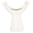 thumbnail image 5 of FRCOLOR Modern Ceramic Hand Vase for Decor White Color Strong and for Home Office 7 inches, 5 of 8