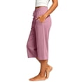 thumbnail image 5 of Ltctricy Wide Leg Capri Pants for Women Loose Fit Drawstring Lounge Pants with Pockets Comfy Casual Yoga Pants(Pink,X-Large), 5 of 7
