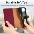 thumbnail image 6 of Wallet Case for Apple iPhone 12 Pro Max Women Men, Durable PU Leather Magnetic Flip Lanyard Strap Wristlet Zipper Card Holder Kickstand Wallet Phone Case Cover Full Body Protection, Red, 6 of 10
