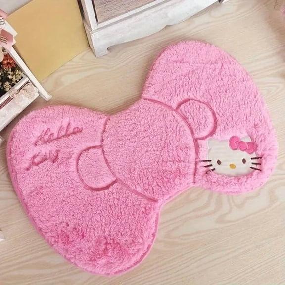 Hello Kitty Bedroom Carpet Sanrio Anime Bow Floor Mat Cute Bathromm Decoration Gift