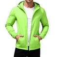thumbnail image 6 of Men's Summer Light Solid Color Outdoor Loose Large Size Sun Protective Clothing Windbreaker Jacket for Spring and Fall Adventures, Hiking, and Casual Outings,Fluorescent Green,XL, 6 of 7