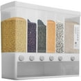 thumbnail image 1 of Dispensador de cereales 6 en 1, contenedor de almacenamiento de alimentos secos, dispensador de arroz con 6 rejillas para montaje en pared., 1 of 5
