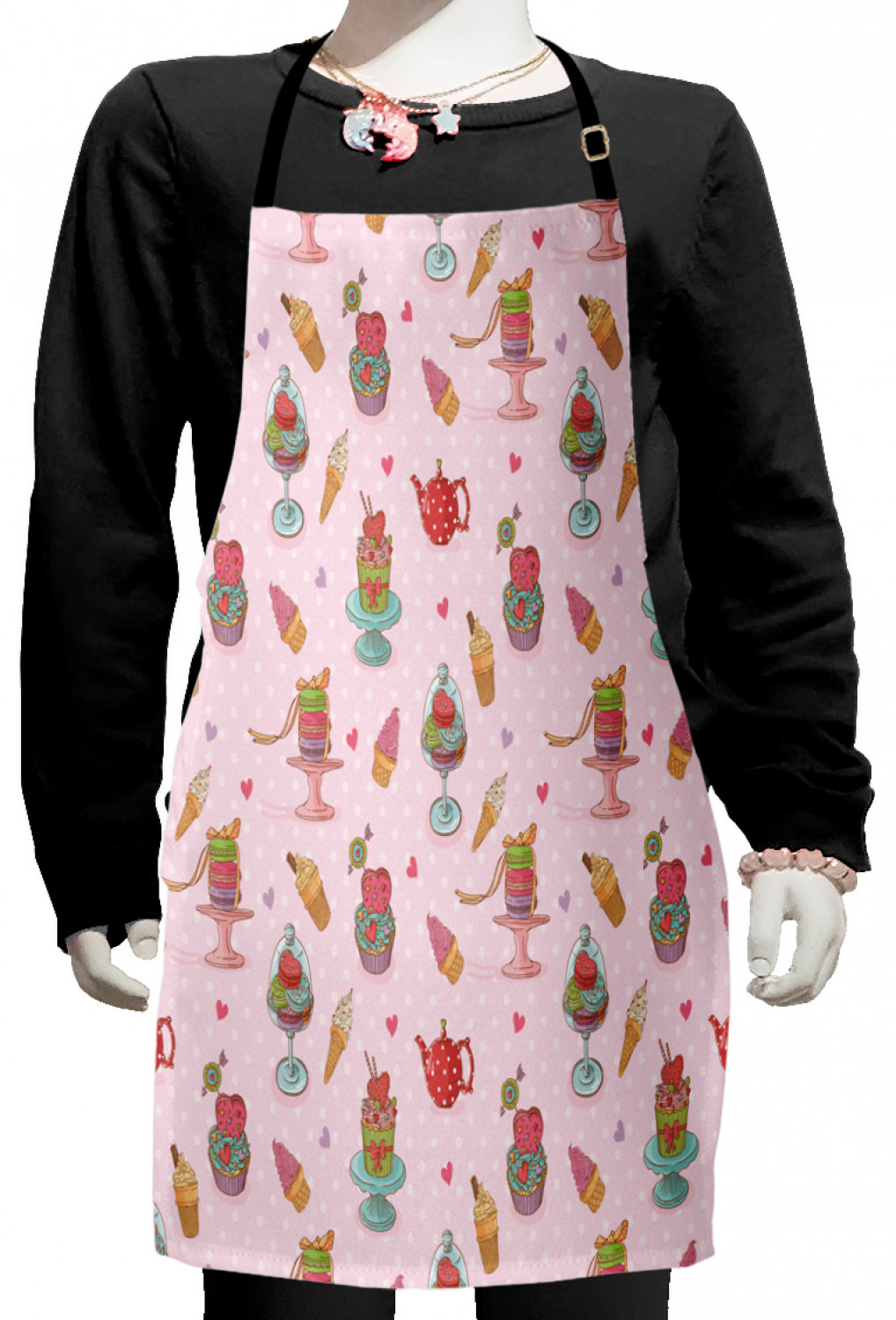 TODDLER’S CRAFT/ COOKERY APRON ICE CREAMS MACHINE WASHABLE LINED COTTON