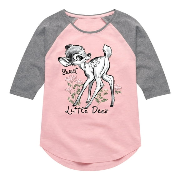 Bambi - Sweet Little - Toddler And Youth Girls Raglan Graphic T-Shirt