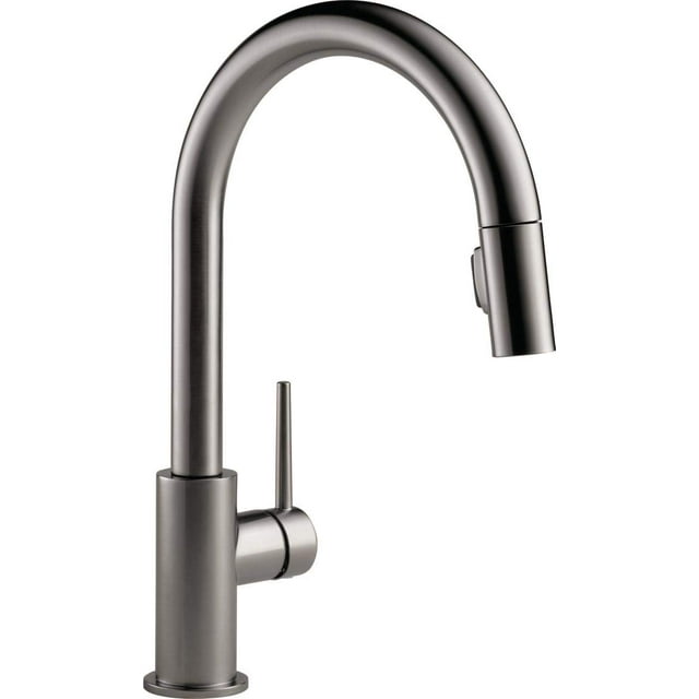 Delta Faucet Trinsic Black Stainless Kitchen Faucet, Kitchen Faucets with Pull Down Sprayer, Kitchen Sink Faucet, Faucet for Kitchen Sink, Magnetic Docking Spray Head, Black Stainless 9159