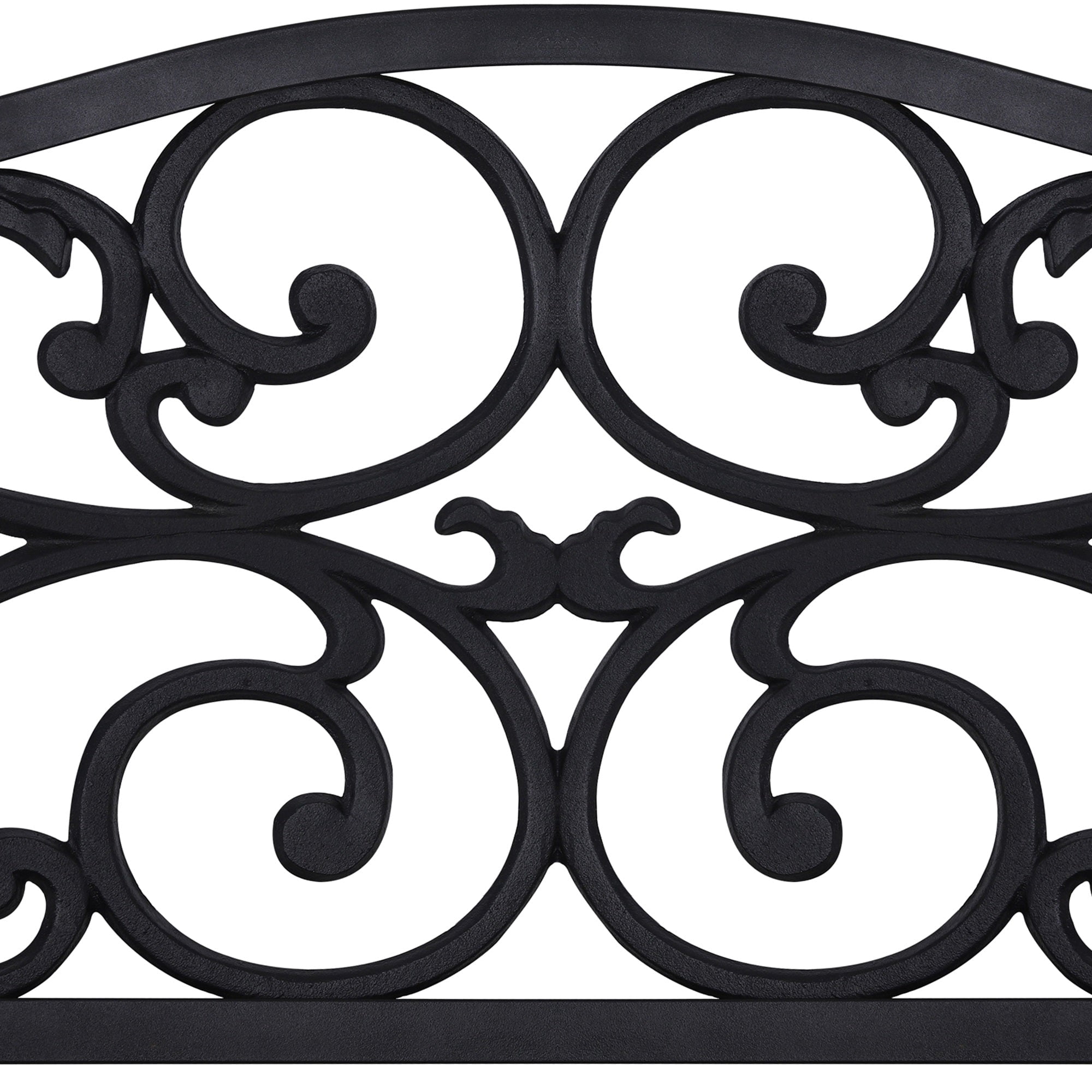 50" Outdoor Garden Bench Chairs, Cast Iron Metal Frame Patio Park Bench, Black