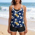 thumbnail image 4 of cocolona Womens Two Piece Tankini Swimsuits Summer Floral Print V Neck Loose Modest Bathing Suit with Boyshorts, 4 of 6