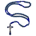 thumbnail image 1 of Collar con forma de rosario TALISMAN4U con cuentas de hematita azul para hombre, 1 of 9