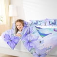 thumbnail image 3 of Erosebridal Purple Butterfly Twin Bedding Sets for Girls, Garden Flower Floral Bedding Comforter Set, Monogrammed L, Reversible, 7-Piece, 3 of 6