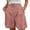 Pink, variant on Hurxie Shorts for Women Dressy Casual Summer Pleated Tailored Back Elastic Waist Trouser Shorts with Pockets Navy,M