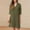 Army Green, variant on Amvng Womens Dresses Spring and Summer V-Neck Solid Cotton and Linen Casual Pocket Short Sleeved Dress S-3XL